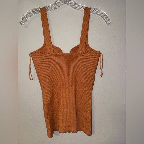 Wishlist Ribbed Knit Sweetheart Neckline- Rust Orange Large NWT #720 - Picture 5 of 6